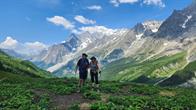 im Hintergrund: Mt. Blanc