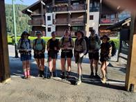 Start in Les Houches: Cathy, Niamh, Natalie, Helen, Hohn, Matt, Hannah